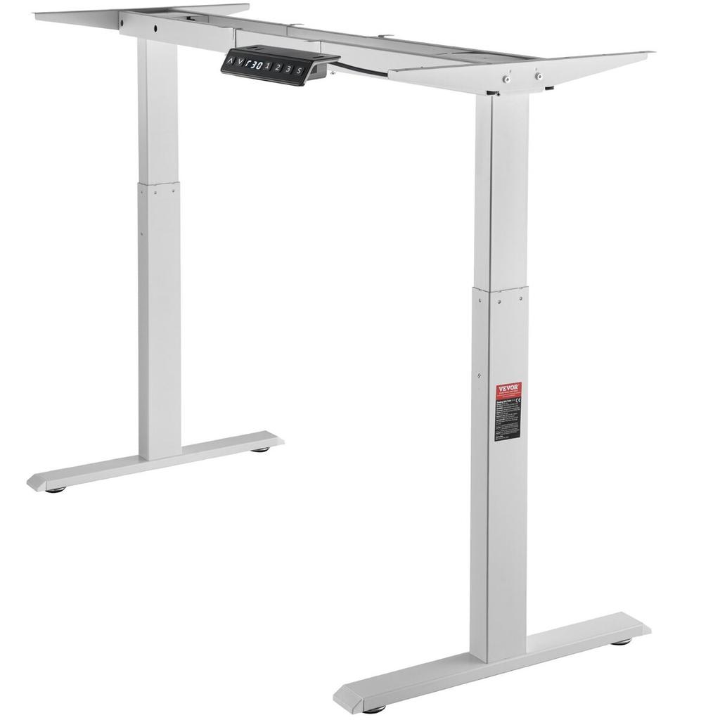 Standing Desk Frame Dual Motor, Adjustable 27.6"-46.1" Height & 43.3"-70.1" Length Electric Stand Up Computer Desk Legs, Ergonomic DIY Workstation