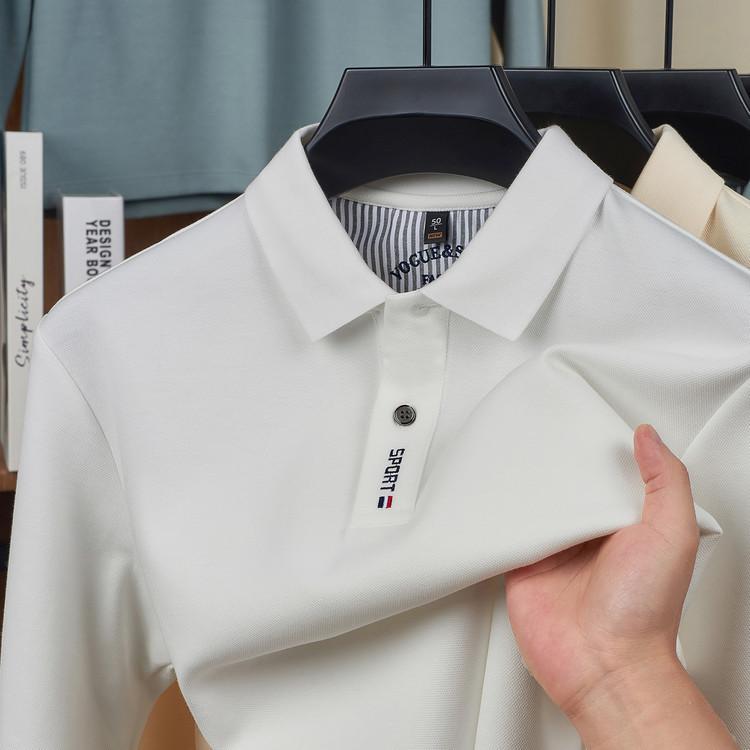 Men s Long Sleeve T-Shirt Lapel Collar Minimalist Casual Fashion Springpolo M