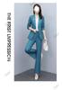 Spring 2025 Slim Fit Fashion Suit: Women's Two-Piece Set with Micro Flare Pants