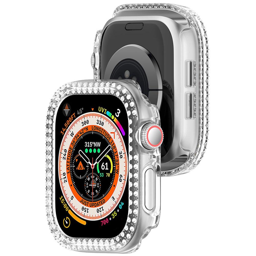 Double Diamond PC Watch Case with Dustproof Screen Protector and Anti Scratch Frame for Apple Watch Series 10 42MM 46MM