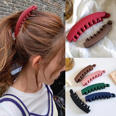 Solid Color Hair Accessories Headwear Banana Clip Hair Clips Hair Claws Ponytail Barrettes