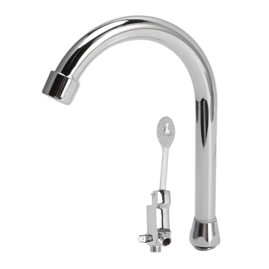 Fußpedal Wasserhahn Set Edelstahl Hände Frei Silber Touchless Bodenmontage Fußsteuerung Wasser