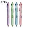 6pcs 0.7mm Refill Multicolor Retractable Pen Rubber Grip Press Roller Ball Pen  Office