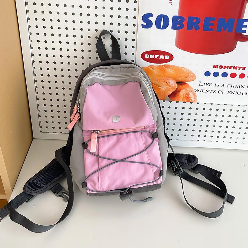 Outdoor Backpack Contrast Color Backpack Student Small Backpack Lightweight Travel Bag