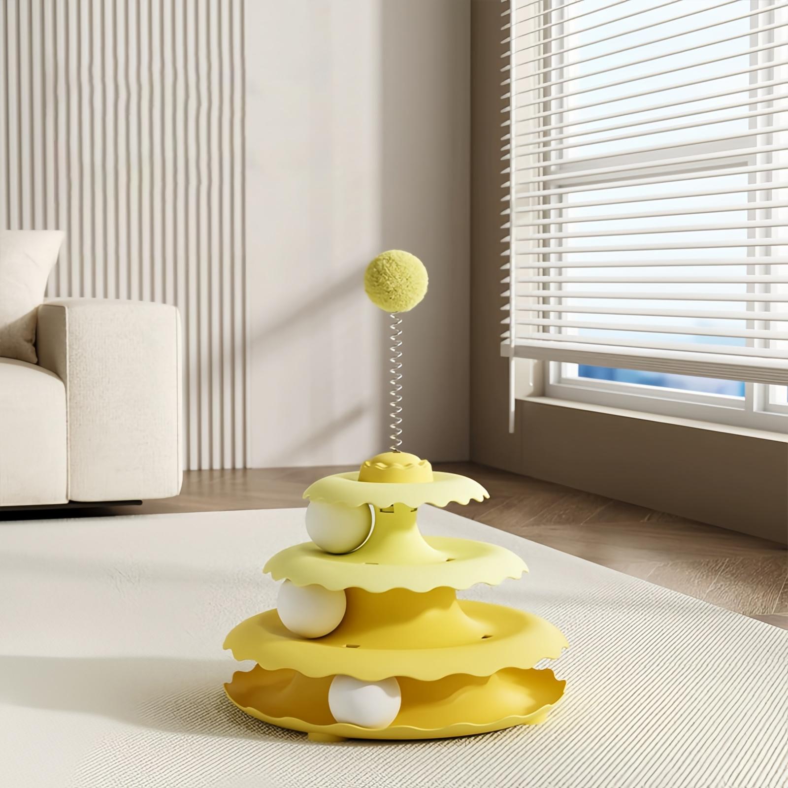 Игровой поднос «Волна», Желтый помпон, Четырехъярусный игровой поднос One Size