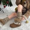 Twilight four 2025 Herbst und Winter neue Millennial-Wind flauschige Schneestiefel mit Samt-Innenhöhe zum Warmhalten Nordost-Baumwollschuhe Stiefeletten