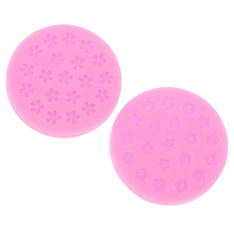 Mini 20 de găuri cu flori de cireș, trandafiri, matriță din silicon, în formă de floare, ciocolată, fondant, desert, prăjitură cu flori, instrument decorativ de copt