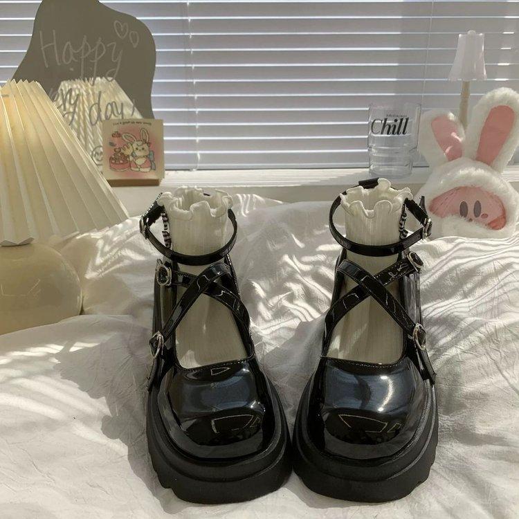 

Black Color Mary Jane Shoe Summer New Women s Casual Outdoors Shoes Fashion Round Toe Non Slip Chunky Heels Shoe 35 чёрный