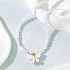 Candy color beaded butterfly pendant necklace female niche sweet and cute girl wind collarbone chain new accessories