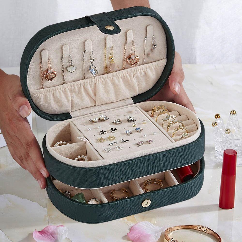 Large Capacity Ring Earrings Storage Box Anti-oxidation Necklace Organizer  for Home
