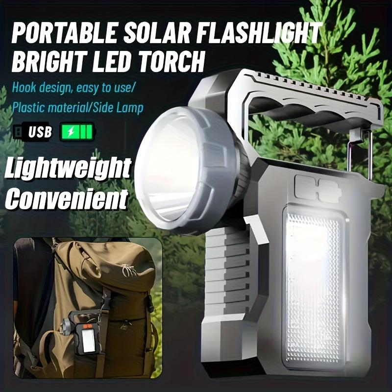 Multi Functional LED Solar Camping Light, Rechargeable Searchlight,can Be Hung,with Side Lights,suitable for Outdoor Hiking and Camping,power Outage