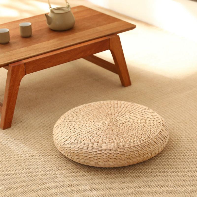 Japanischen Stil Runde Tatami Kissen Yoga Meditation Boden Kissen Handgemachte Kissen Boden Natürliche Stroh Kissen Dekor Matte Sitzen