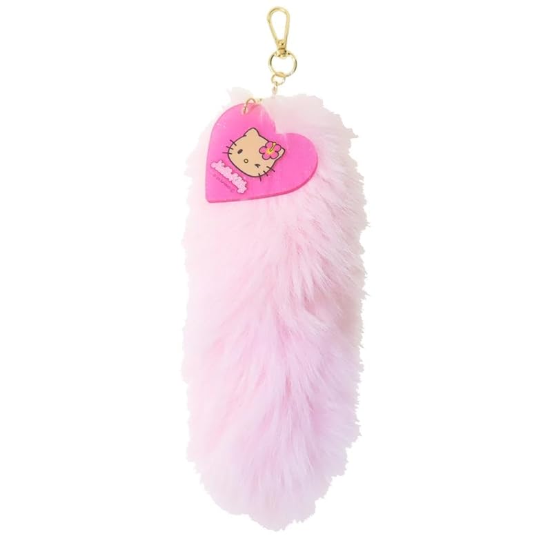 

hello kitty fur keychain pink