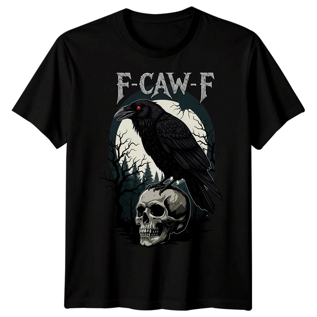F-CAW-F Funny Crow Raven Meme Sarcastic Gothic Halloween T-Shirt Adults Kids #19 S