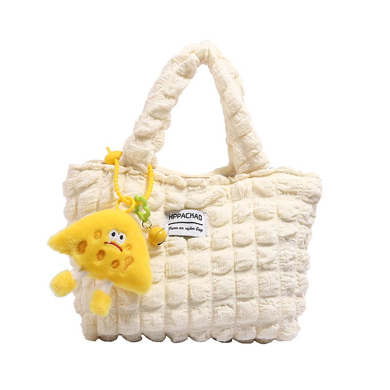 Folded cloud bag, bubble handbag going out high-value wind niche lazy wind solid color women's puff bag