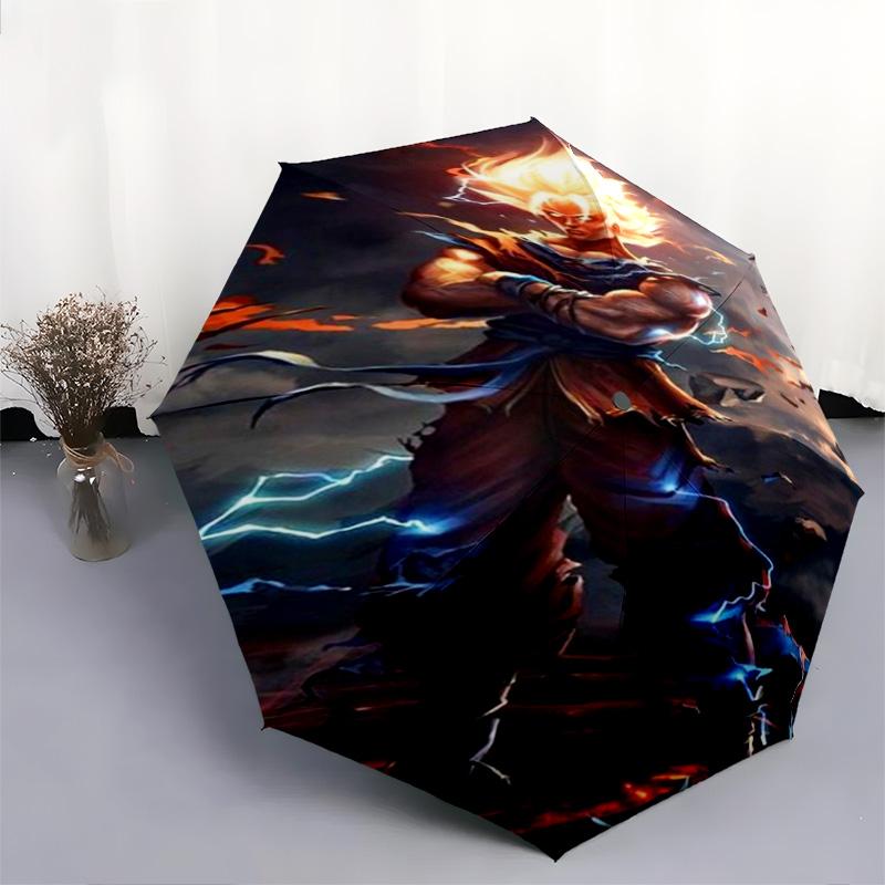 Goku Dragon Power Legacy Folding Umbrella Umbrella Suitable For All Seasons Three Folds Light Umbrella