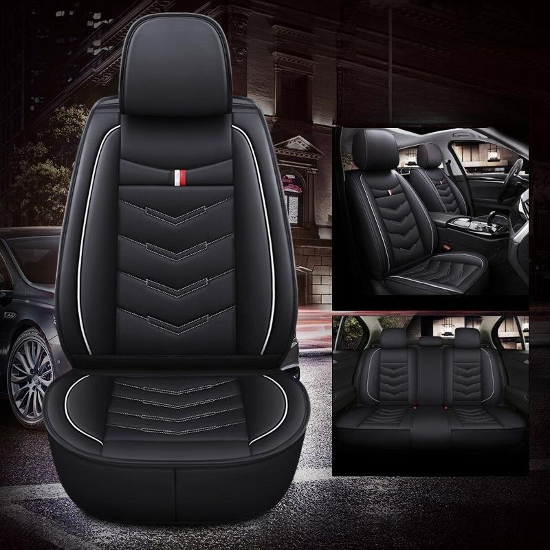 All-Season Seat Covers, Full Wrap PU Leather Seat Covers, Five-Seat Seat Cushions Full Set of Five-Seat Seat Covers Compatible with Five-Seat Vehicles
