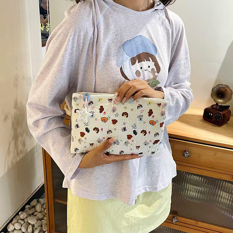 2025 Girls' Embroidered Solid Color Grid Shoulder Bucket Bag - Fashionable Outdoor Crossbody