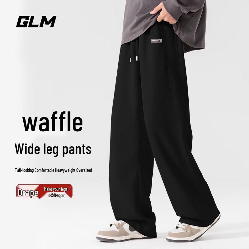 

GLM Men s Waffle Weave Wide-Leg Casual Sweatpants XL