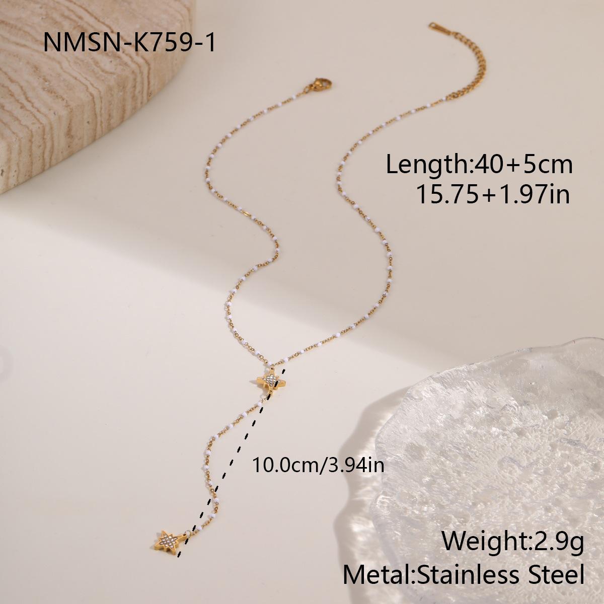 GEMCHIC Women s Y-Shape Geometric Pendant Necklace Stainless Steel Heart Star Cross Chain Choker