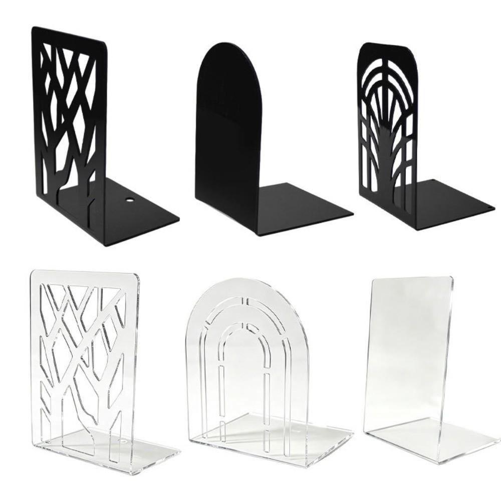 Space-saving Desktop Acrylic Book Storage Rack Transparent Black Bookshelf Back-to-School Season