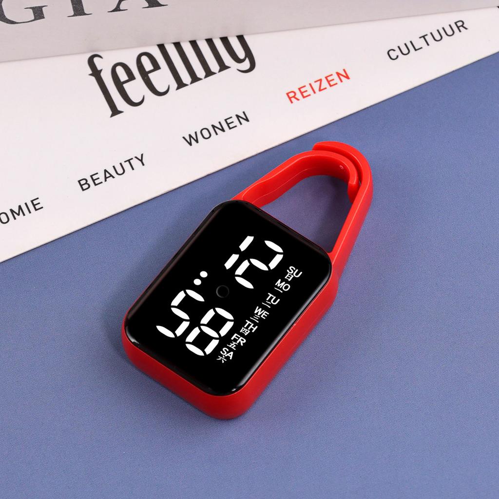 1-2PC Keychain LED Digital Electronic Watch Night Light Touch Digital Watch Students Luminous Keychain Pocket Watch Kids Gifts