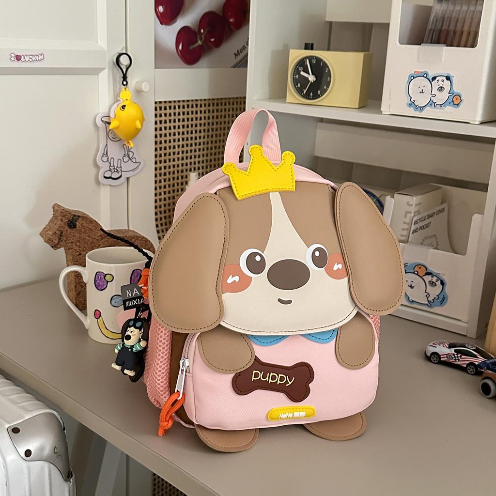 Schoolbag1011 New Cute Puppy Backpack Kindergarten Men's and Women's School Bag Lightweight Ridge Protection Children's School Season Small Backpack