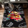 1PC Custom Name Colorful Burger Artwork Theme Floor Mat Ideal for Living Room, Game Rooms, Office, Bedroom, Floor Mat Playful Design