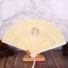 Folding Bamboo Hollow Hand Tassels Fan Summer Hot Day Cooling Tool DecorationWhite