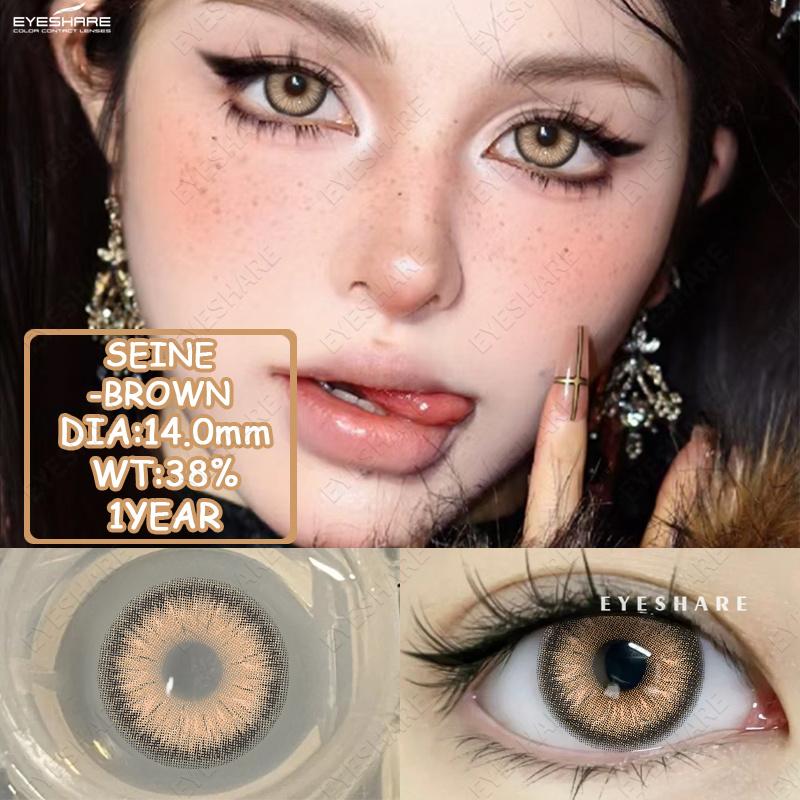 Eyeshare Neue farbige Kontaktlinsen 2 Stück/Jahr Lila Grau Mode Kontaktlinsen Schwarze natürliche Farbkontaktlinsen Grüne Augen Schönheitslinsen