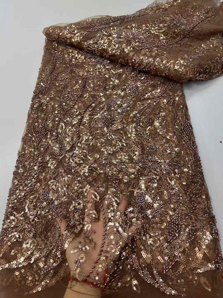 White African Groom Lace Fabric Latest Nigerian Laces Fabric 2025 High Quality Lace Sequins Embroidered French For Party Dresses