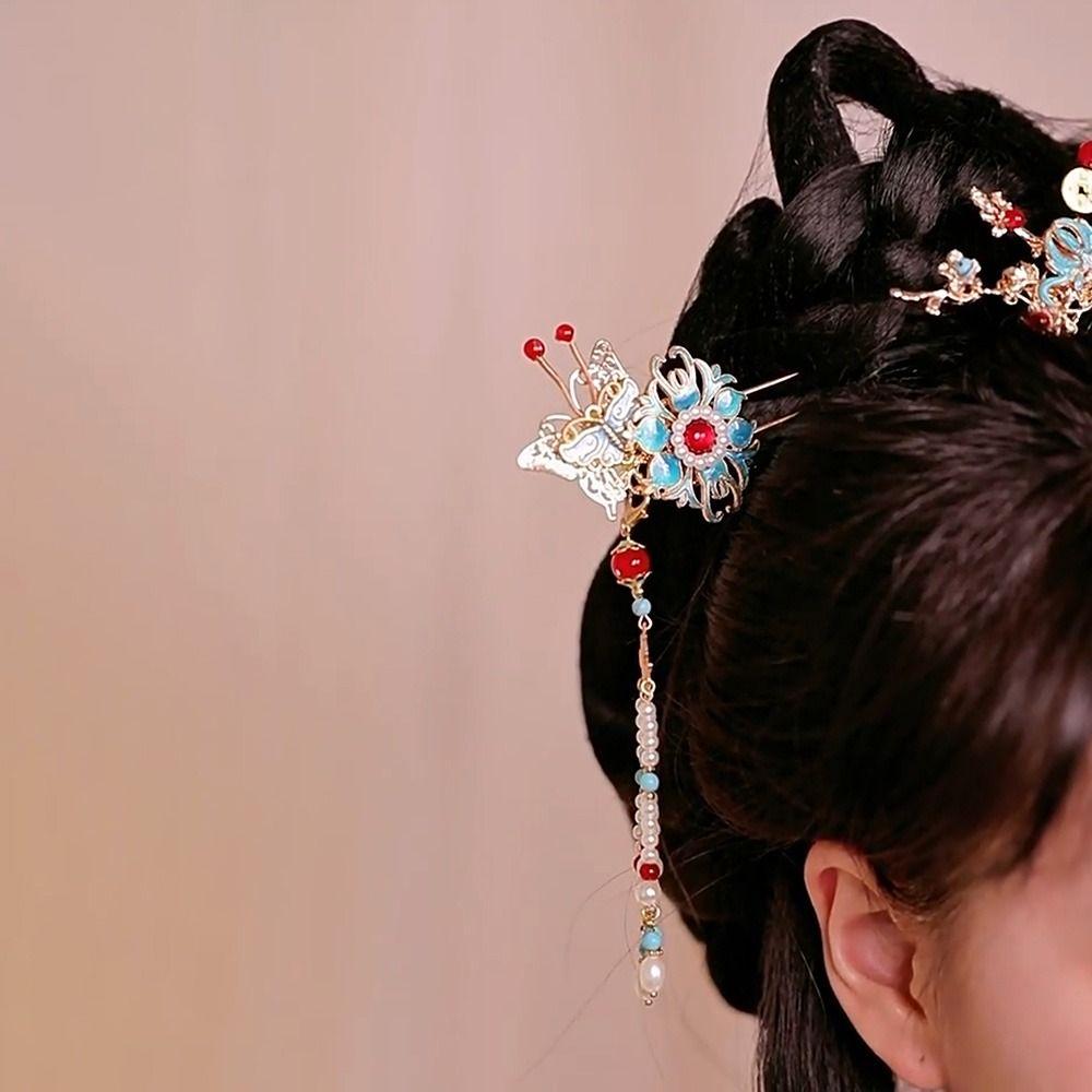 Pearl Ancient Hair Stick Chinese Style New Year Headdress Retro Tang Dynasty Hairpin  Jewelry