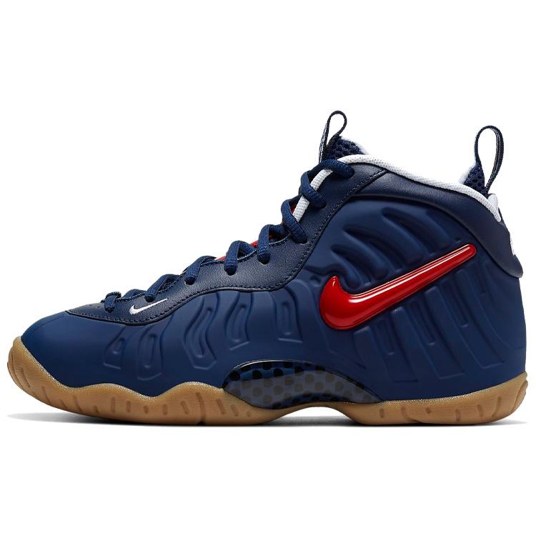 (GS) Nike Little Posite Pro Blue Void University Red Детские 644792-405 EU 35.5