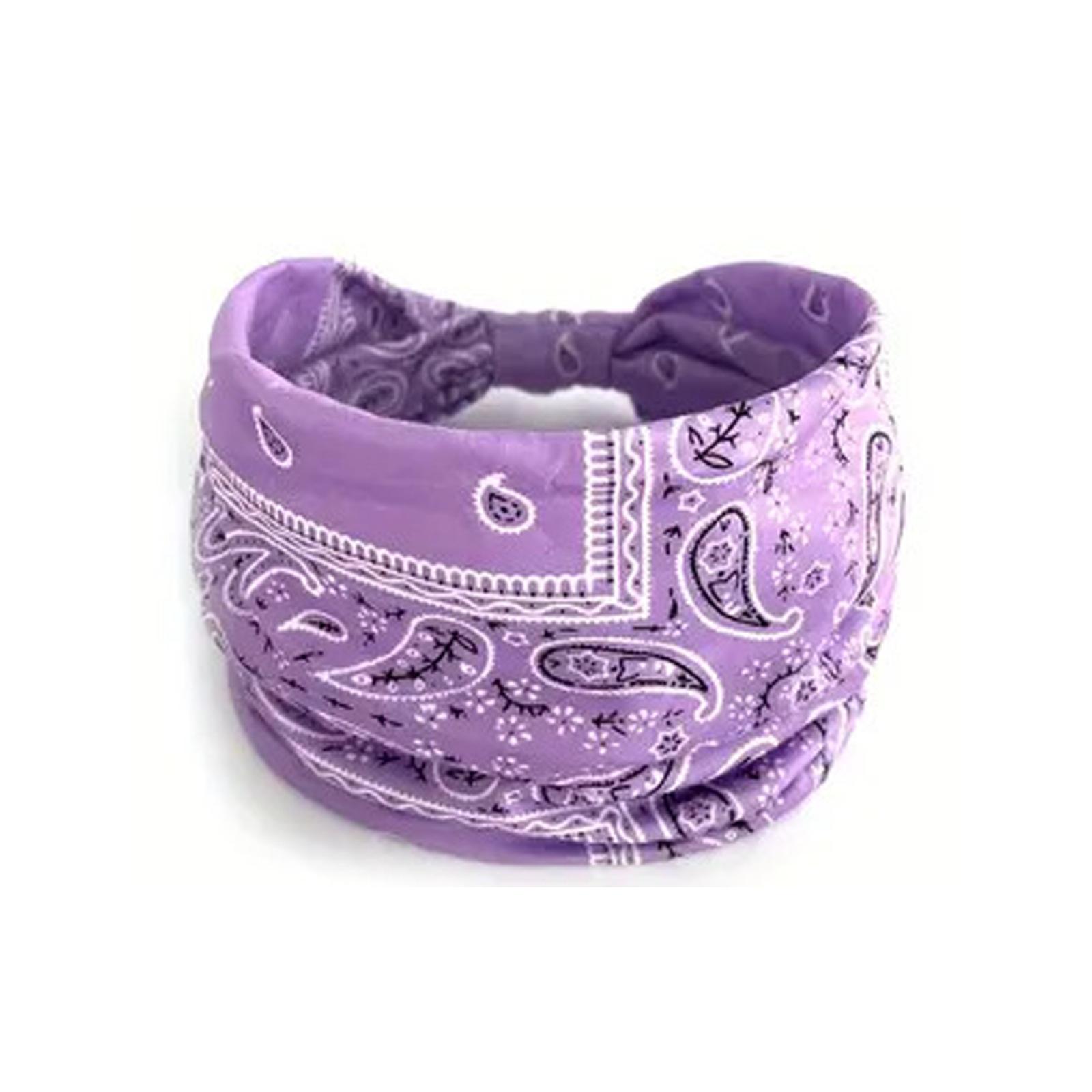 

Bohemian Style Wide Fabric Headband with Paisley Print Elastic Back Stretch Hairband for Women and Girls Suitable for Various Hairstyles One Size