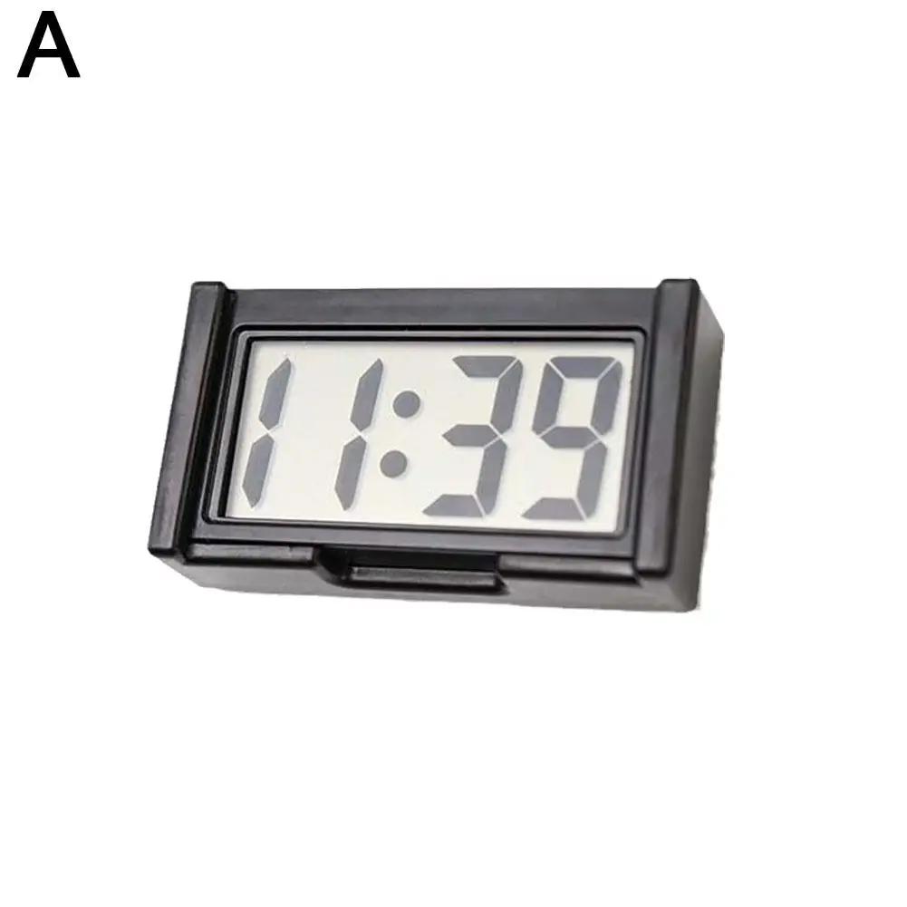

New Mini Digital Clock Decorative Large Screen Car Electronic Dashboard Adhesive Mini Clock Clock Ornament Car Accessories P1Z2 чёрный