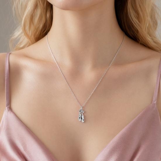 Ballet Shoes Necklace Ballerina Shoes Pendant Necklace Dainty Ballet Dancer
