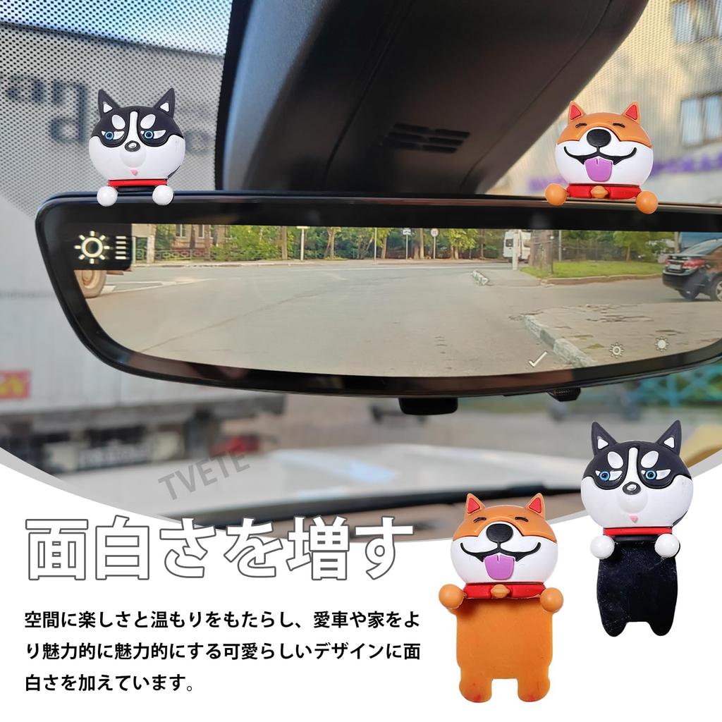 Rearview Mirror Accessories Bike Scooter License Plate Ornaments Accessories Lying Dog Doll Car Dashboard Decor Akita Husky Dog Lying Dog Doll Desktop