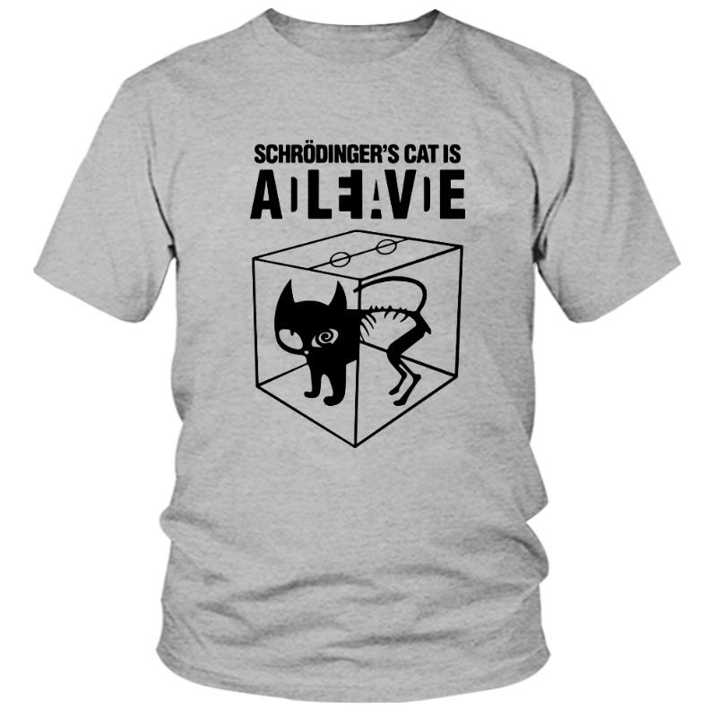 COOLMIND CA0212A 100 Cotton Schrodingers Cat Print Short Sleeve Unisex T Shirt Casual The Big Bang Theory Unisexs Tshirt Summer Tees