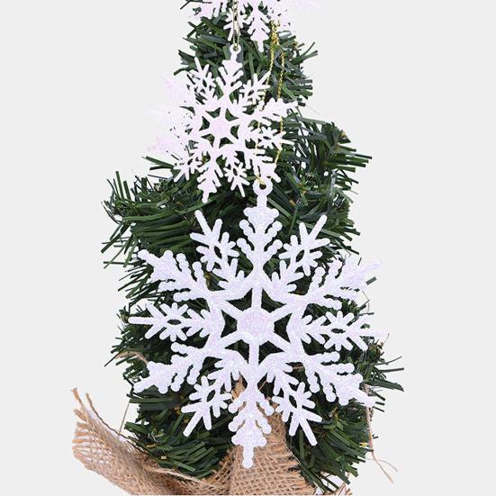 36 Pcs Christmas Snowflake Ornaments Glittered Snowflake Hanging Decoration for Christmas Indoor Winter Wonderland Decor