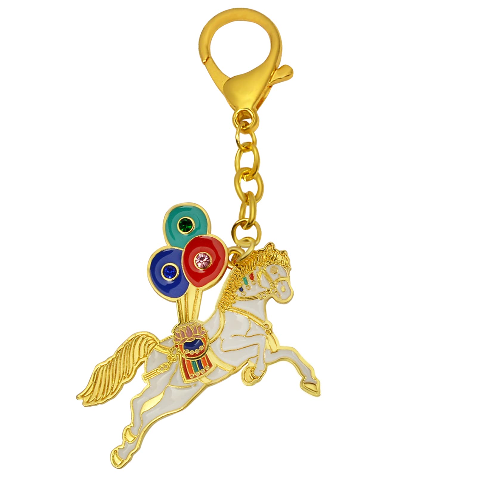 

Feng Shui Joyful Wind Horse Amulet Keychain Lucky Keychain W5329