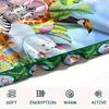 1Pc Cartoon Animals Print Flannel Blanket, High quality Comfortable for All Seasons, Home Decor, Warmth and Comfort, Perfect for Christmas Gifts