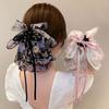Korean Style Chiffon Flower Hair Clip Chiffon Bowknot Hairpin Bow Ribbon Hair Claw  Ponytail Holder