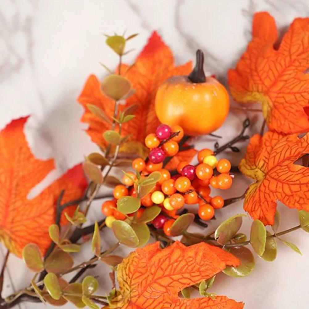 Artificial Maple Leaves Branch Fake Fall Leaves Stems Plants Outdoor Home Decor Outdoor Artificial Flower New Year 2025 Decor