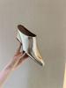 Fashion Slope Heel High Heel Sandals Fashion Outwear Chunky Heel Lazy Mules Closed Toe Slipper Loafers Slingback Slip On Mules For Women