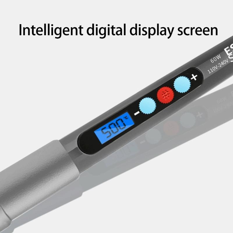 60W Digital Display Soldering Iron Soldering Tool Adjustable Temperature Accessories Available Home Repair 180-500℃