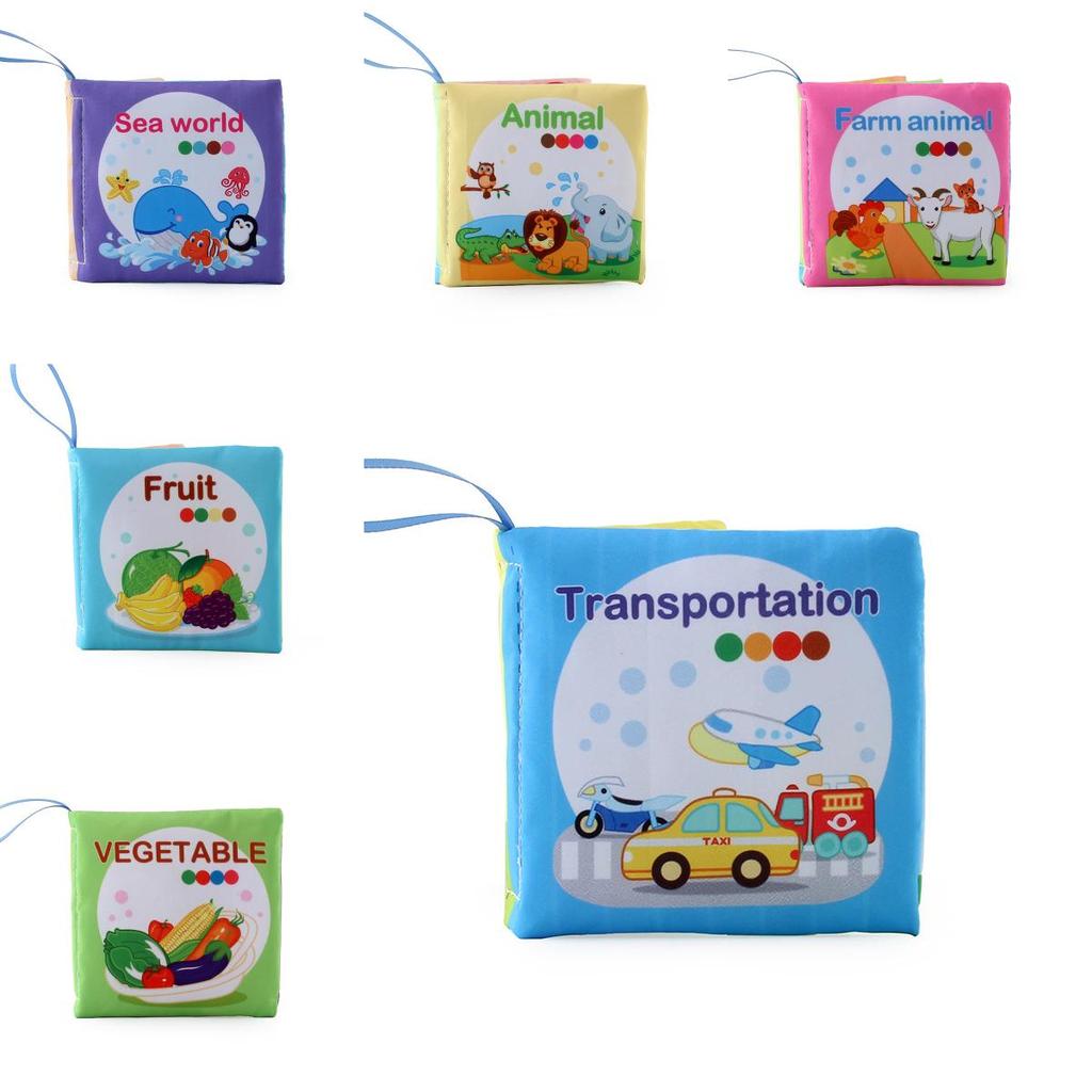 Soft Quiet Baby Cloth Book Early Education Toy Animal Recognition Learning