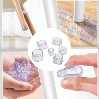 8/16PCS Transparent Table Chair Foot Covers with Silent Wear-resistant Anti Slip Anti Mold Protective Cover To Protect The Floor
