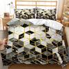 3D Digital Printing Thousand Bird Grid Marble Grid Bed Three-Piece Quilt Cover Sheets