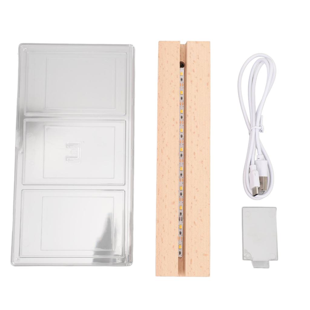 Sofortiger Fotorahmen Holzsockel Transparente Acrylplatte Dekorativer 3-Zoll-Bilderrahmen