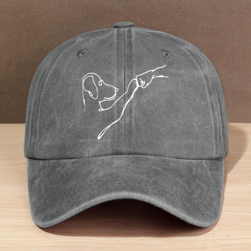 A Stylish Baseball Cap Featuring a Love Dog Pattern for Both Men And Women This Adjustable Trucker Hat Is Perfect for Outdoor